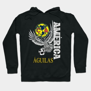 Aguilas del america escudo logo diseño estilo desgastado Hoodie